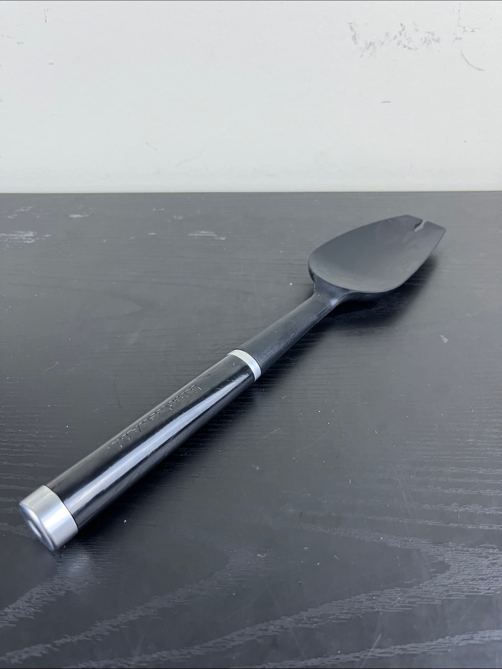KitchenAid 12" Black Nylon Serving Spoon Stainless Steel Accent Kitchen Utensil